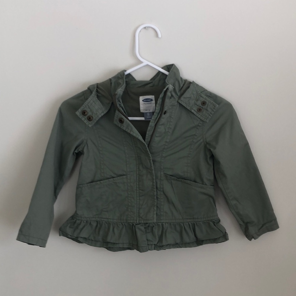 Old Navy girls green hooded coat size 5t